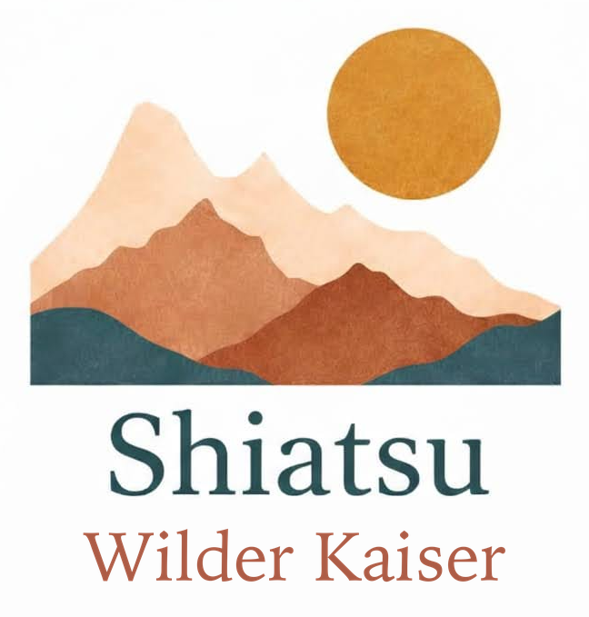Shiatsu Ellmau – Logo mit Bergen und Sonne